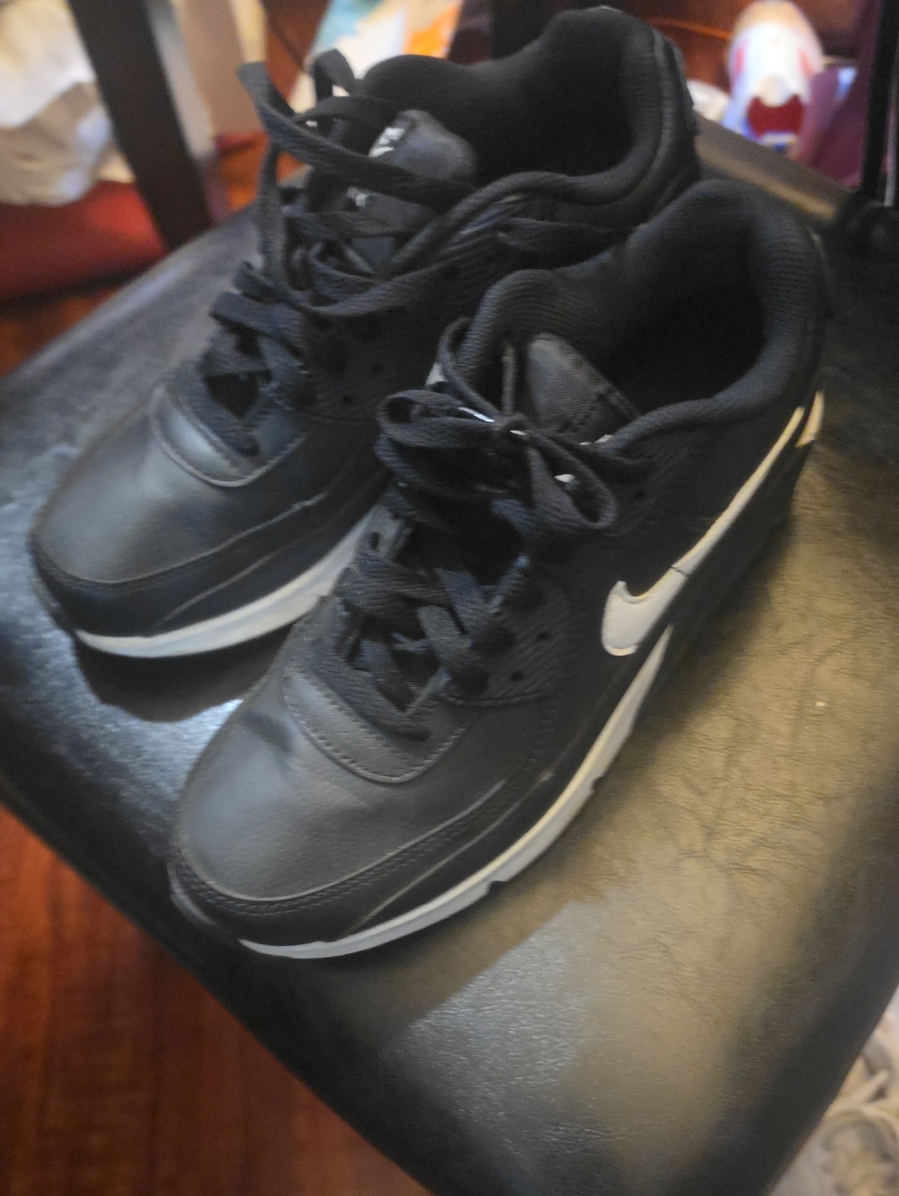 Nike Kids Black Sneakers with White Swoosh